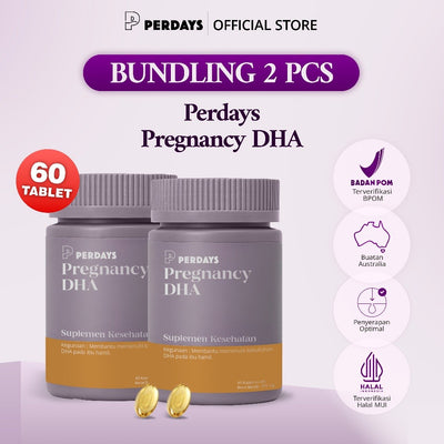 (HALAL) Perdays Pregnancy DHA 60 Soft Capsul Suplement Ibu Hamil (BUNDLING 2 pcs)