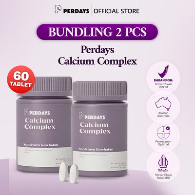 (HALAL) Perdays Calcium Complex 60 Tablet Kalsium Tulang (Bundling 2 Botol) Halal BPOM TGA Made In Australia kalsium untuk ibu hamil