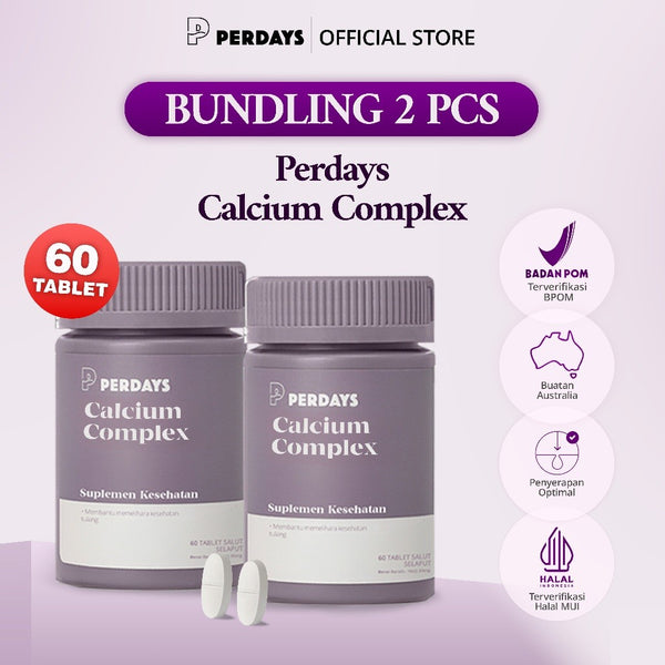 (HALAL) Perdays Calcium Complex 60 Tablet Kalsium Tulang (Bundling 2 Botol) Halal BPOM TGA Made In Australia kalsium untuk ibu hamil